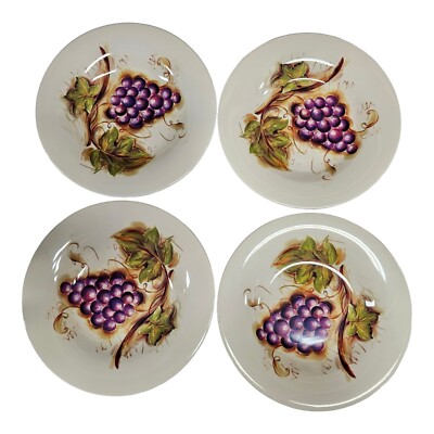 4 Tabletops Unlimited Melamine Villa Tuscana Purple Grapes 11'' Dinner Plate READ