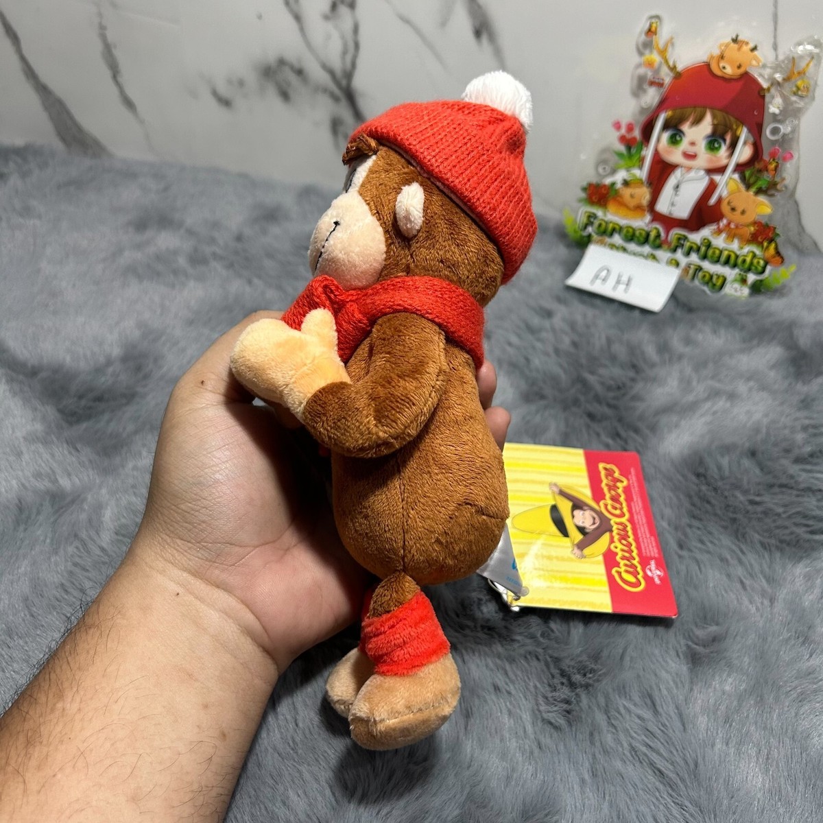 Curious George SEGA Monkey Winter wear Red Plush 6