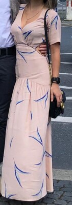 ba&sh Abendkleid Maxi Sommer Kleid rosa altrosa Größe 0 34 XS wNeu