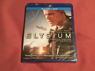  Elysium (New Sealed Blu-ray+DVD ) Matt Damon, Jodie Foster