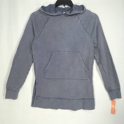 Colsie Lounge Sweatshirt Womens X-Small Hooded Extra Length French Terry Blue