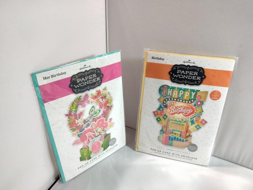 4qty HALLMARK PAPER WONDER 3D Pop Up Blank Birthday *READ* - Picture 3 of 7