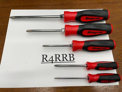 Snap-on Tools NEW 5pc RED Soft Grip ALL PHILLIPS TIP Screwdriver Set SGDP50BR