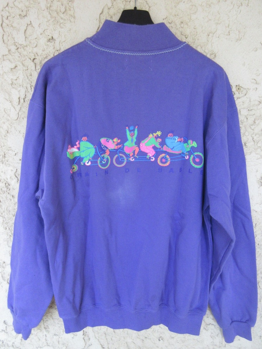 Sweat Vintage Morning Sun Femme - Taille PM - Feuilles Nature - Années 90 USA
