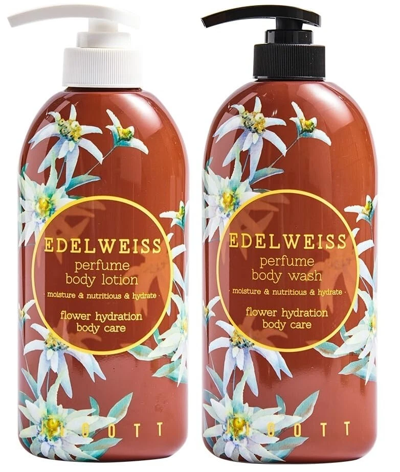 Jigott - Edelweiss Perfume Body Wash 25.36 FL OZ / 750ml + Edelweiss Body Lotion