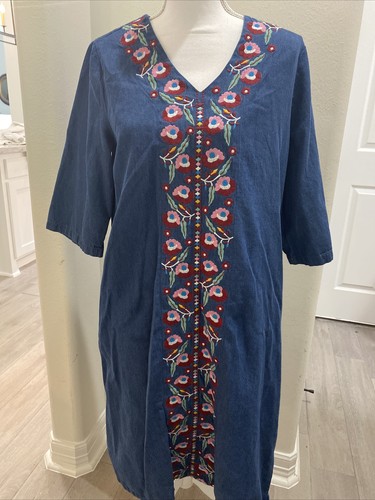 Go Softly Patio Dress Small Denim 