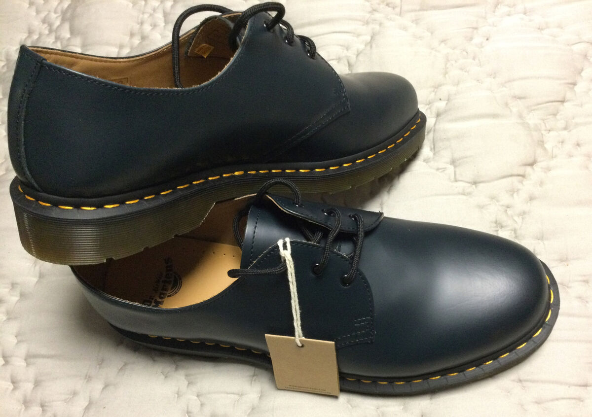 Dr Martens Oxford Shoes, Blue Smooth Leather 26226 US Men's Dr Martens Oxford Shoes, Blue Smooth Leather 26226 US Men's