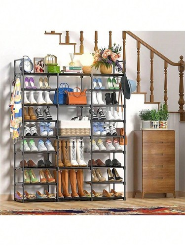 9Tier Shoe Rack Organizer-Holds50-55Pairs Heavy-Duty Metal Frame Entryway Closet - Picture 2 of 10
