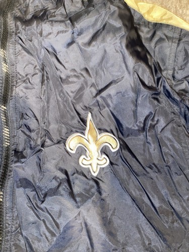 NFL New Orleans Saints Jacke Jungen Größe 10-12 schwarz & gold Reißverschluss Mantel - Bild 3 von 8