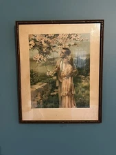 Vintage Bessie Pease Gutmann "Home Builders" 1917 Victorian Framed Lithograph