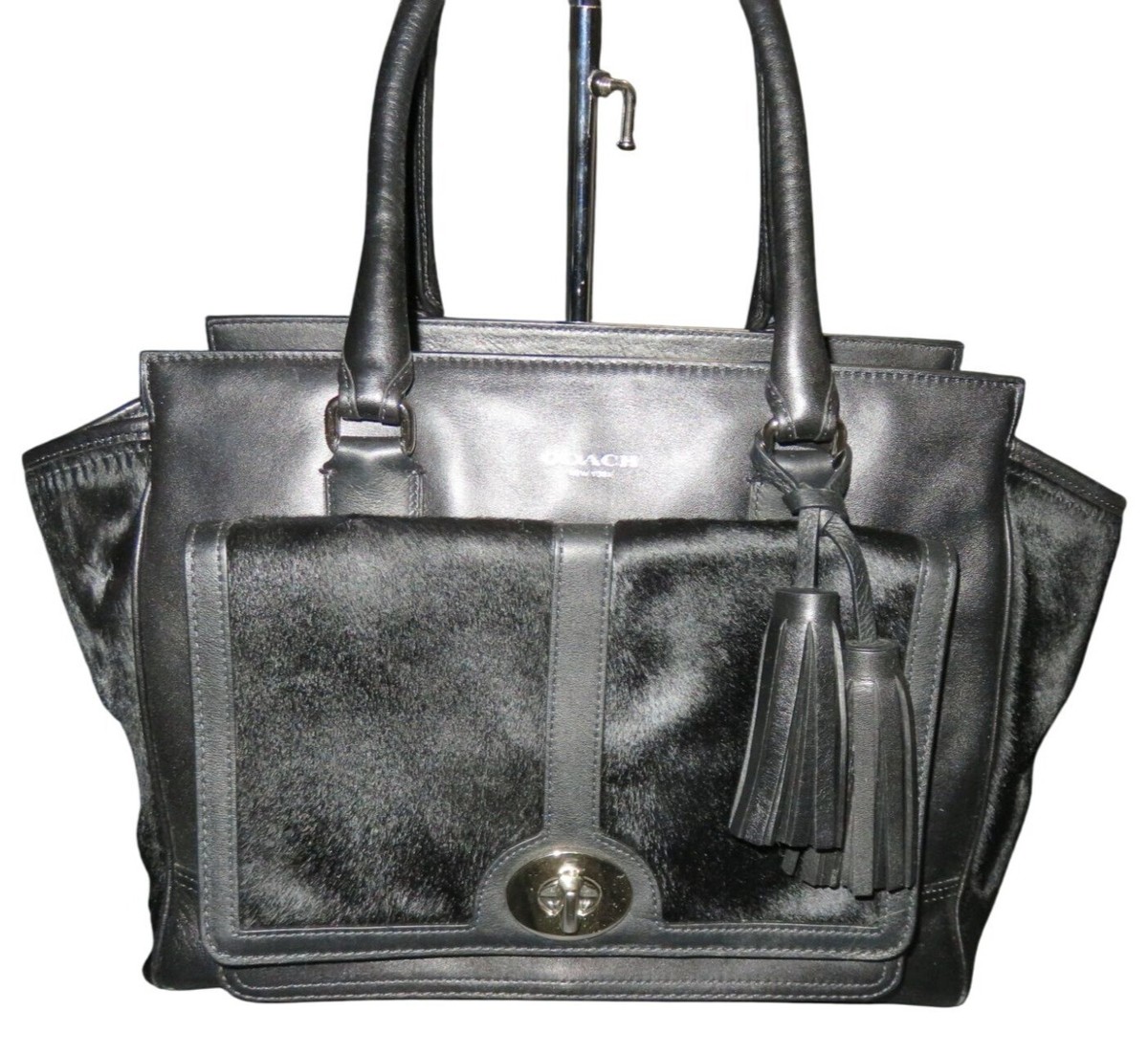 Coach 2012 Limited Edition Black Legacy Medium Candace Calf Hair