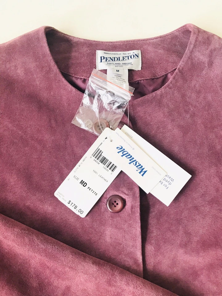 Pendleton Women's Vintage Purple Leather Jacket - New - Size M Petite - $178 - Image 4 of 4