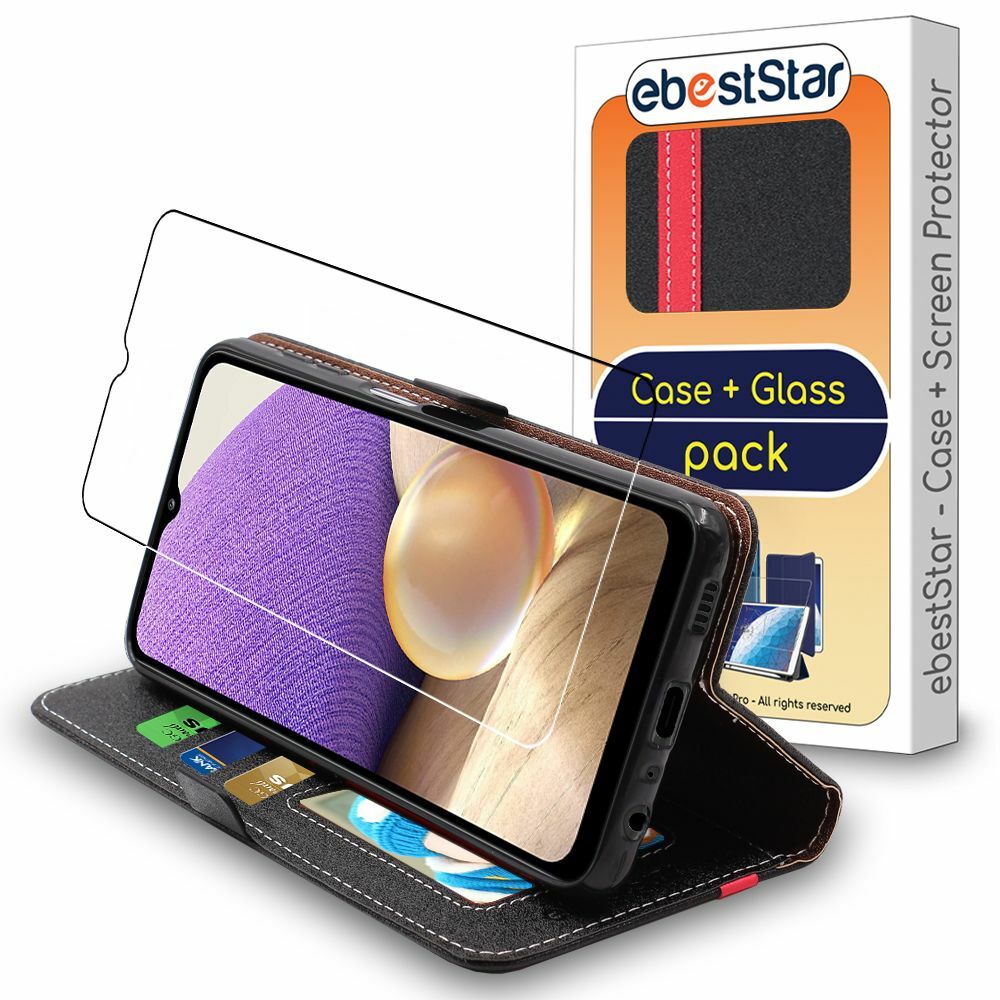 Protection Samsung A32 5G étui portefeuille porte-cartes verre trempé