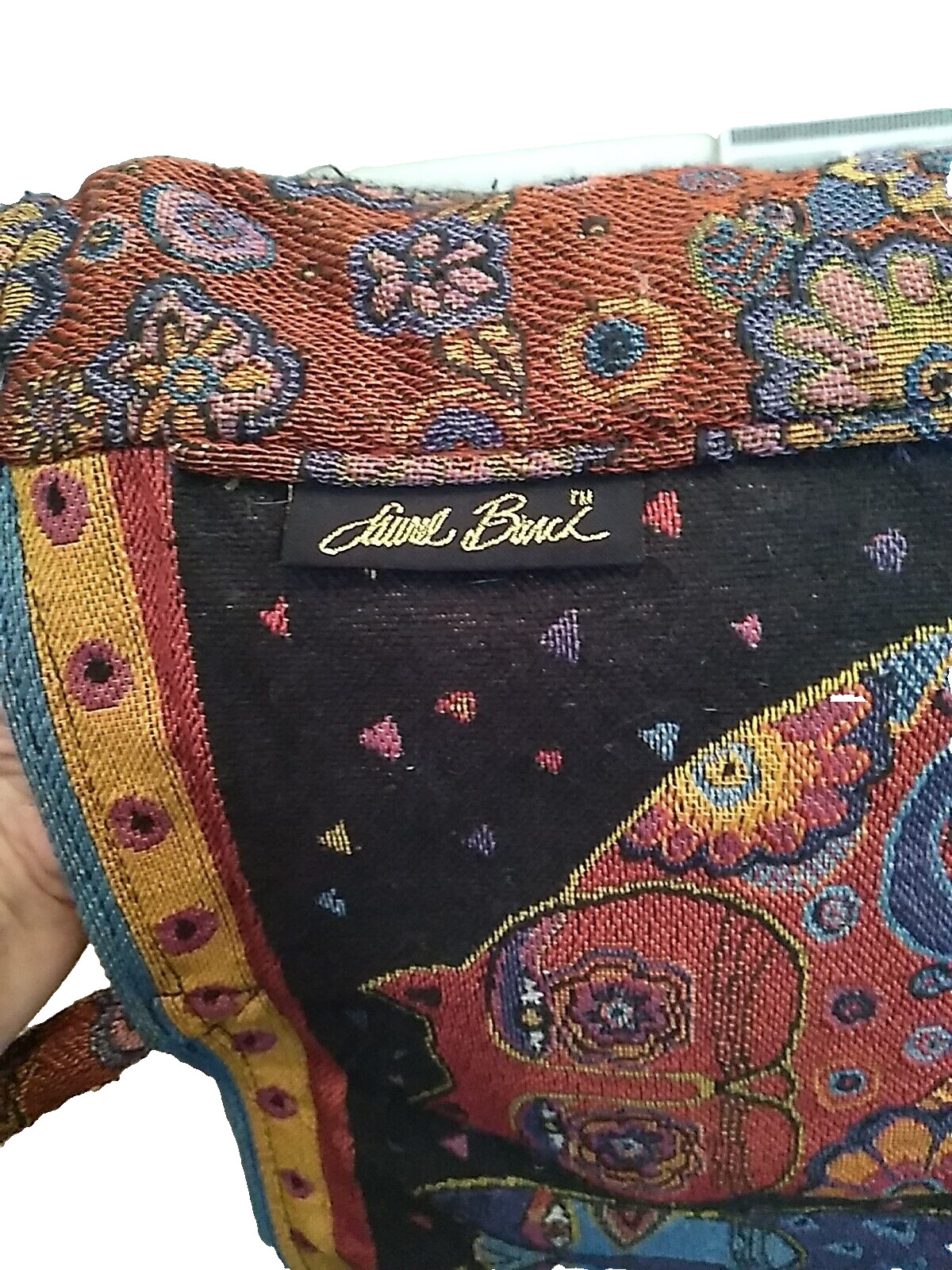 Laurel Burch Double Handle Multi Colored Tapestry… - image 6