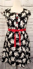 ModCloth RETROLICIOUS Dress, 1X, Ice Skates, Fit  Flare, Cotton WAS 100 NEW 