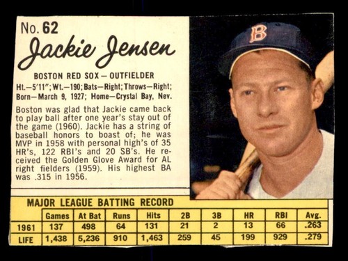 1962 Jackie Jensen #62