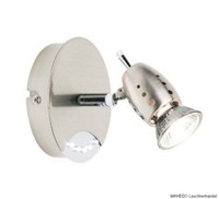Design Wandleuchte Wandlampe Spot Strahler Newton Led GU10 Halogen Nickel Chrom