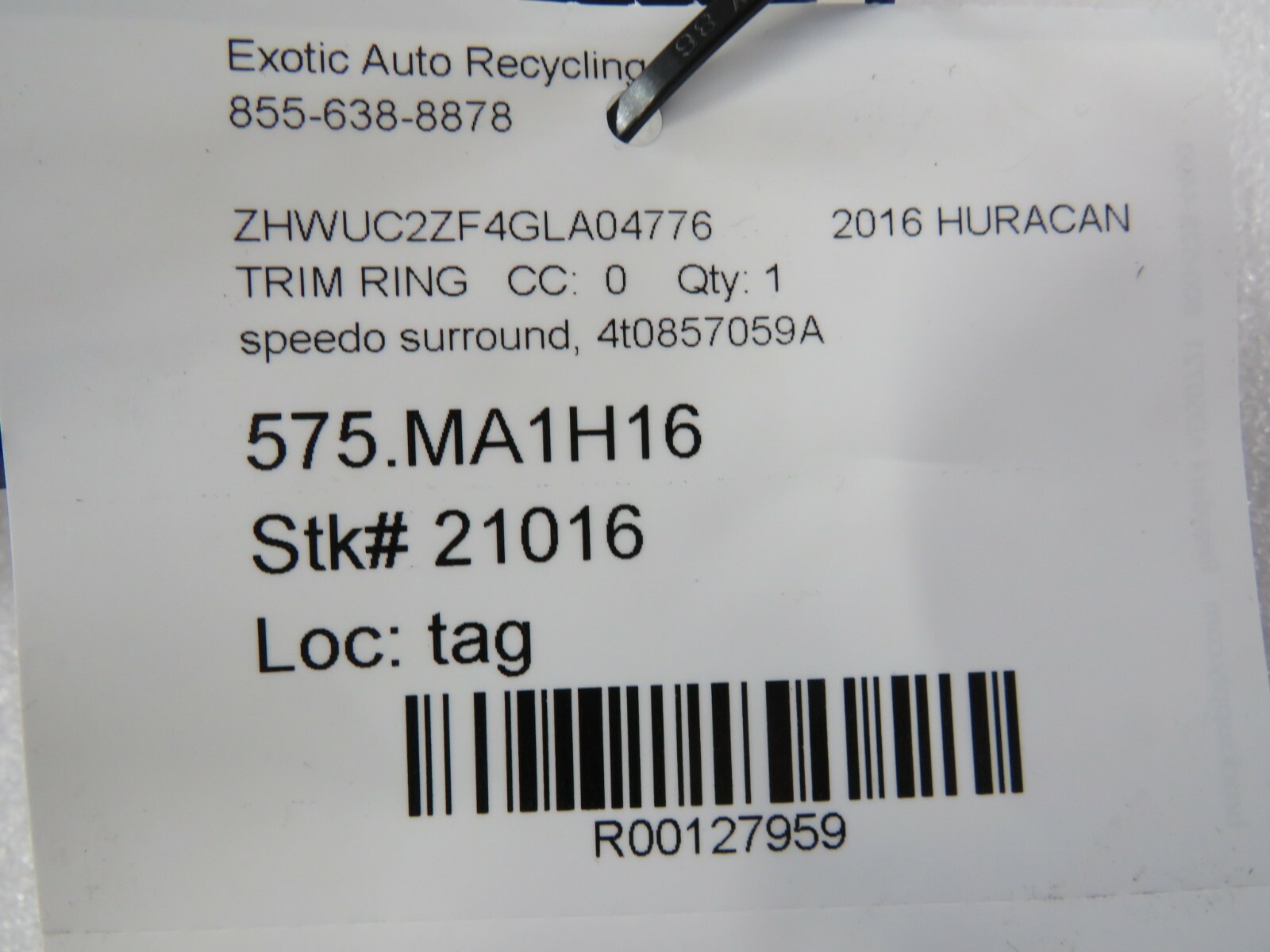 Lamborghini Huracan, LP580, LP610, Speedometer Surround Trim, Used, 4t0857059A