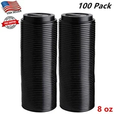 100 Pack Lids for 8oz Paper Hot Cups - Coffee Cup for Cold or Hot Drinks, Tea