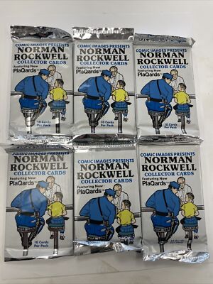 1993 Comic Images Norman Rockwell Trading Card Packs (6) Sealed Unopened