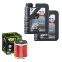Hiflo ÖLfilter Set Liqui Moly 10W-40 Street 2L FüR Yamaha YBR 250 RG02 Bj.2011