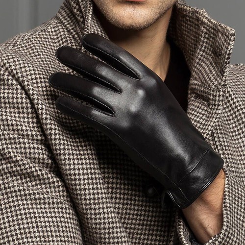 MENS TOUCH SCREEN LEATHER GLOVES REAL LEATHER GENUINE LEATHER 8717 - Picture 3 of 8