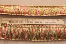 BRUSH FRINGE TRIM 3" WIDE MULTI COLORS RED GREEN GOLD TAN SEWING CRAFTS