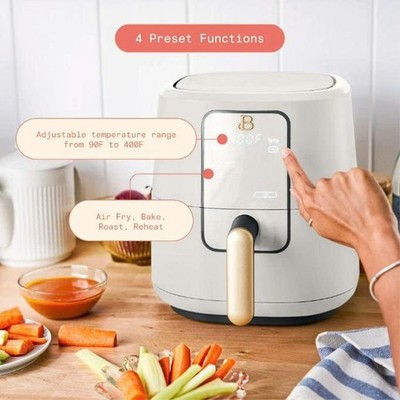 Beautiful 3 Qt Air Fryer with TurboCrisp Technology, EverGood Ceramic Nonstick C