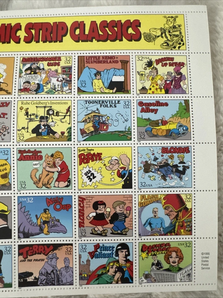 1995 Sheet Of 32 Cents Comic Strip Classics Stamps Unused - Image 2 of 4