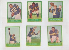 (6) 1963 TOPPS DAVE DEACON JONES #44 LOT ($50) BASS CROW BRATKOWSKI MEADOR RAMS