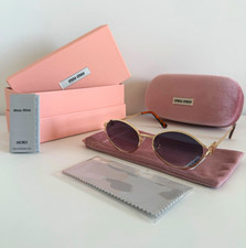 Miu Miu MU 52WS Damen Sonnenbrille Oval Gold ...
