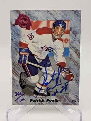   1991 Classic Draft Picks Patrick Poulin On-Card Autograph # 366/ 1100; Rookie