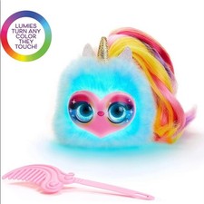 Pomsies Lumies SPARKLE RUSH Unicorn Rainbow Glow Pom Pom Pet Interactive Toy NEW