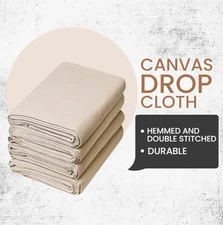 ZUPERIA Canvas Drop Cloth for Painting (Size 4 x 25 Feet - Pack of 2) 