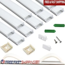 LED Strip White U Channel Diffuser 10-Pack 3.28FT