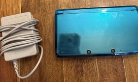 Nintendo 3DS Aqua Blue Metallic Teal Console CTR-001 USA System W/ charger