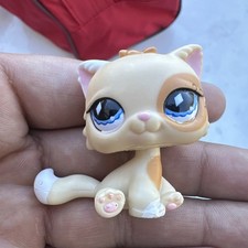 Littlest Pet Shop LPS #521 gatto persiano giallo diamante occhi blu autentico