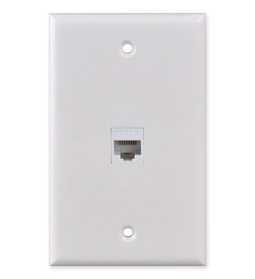 2-Pack 1-Port CAT6 Ethernet Wall Plate with Removable RJ45 Keystone Jack