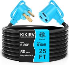 50Amp 25FT Welder Extension Cord 10 AWG, 250V NEMA 6-50P to 6-50R Heavy Duty Pow