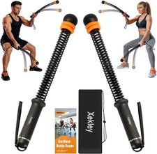 Portable Ropeless Battle Ropes, Adjustable Cordless Battle Ropes with Dual Weigh
