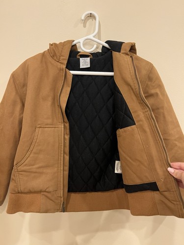 Vintage Carhartt Work Jacket - Youth Size 8-10 - Hooded, Insulated, Quilted - Picture 4 of 5