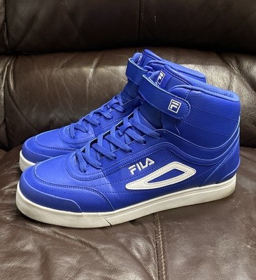 FILA High Top Sneakers Blue White Strap Retro Style Men s Size 11.5 Shoes