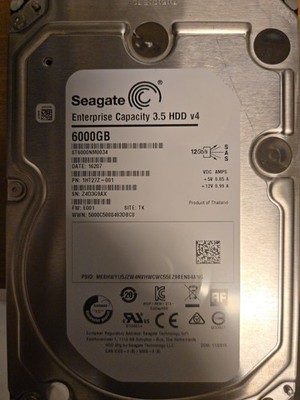 Seagate 6TB 3.5in SAS 12Gb/s 7200RPM SED ST6000NM0034 TESTED