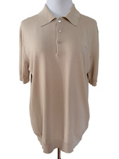 NWT Versace Medusa Embroidered Logo Beige Knit Sweater Polo Shirt 56 US 46 $1490