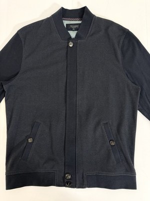 Ted Baker Textured Knit Bomber Jacket Navy Men's M (Tagged 6)