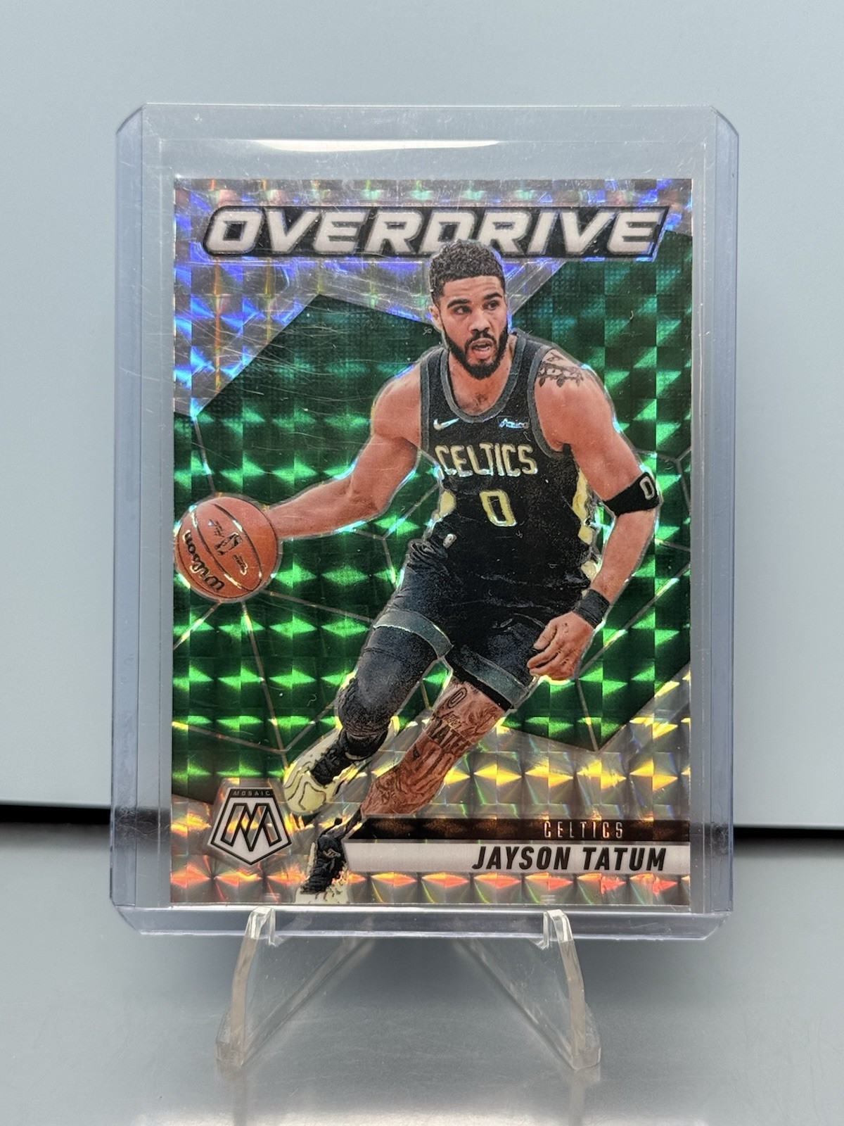 2024-25 Panini Mosaic Jayson Tatum Prizm Silver Overdrive #18 Celtics