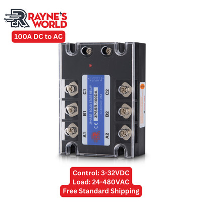 100 Amp DA 3 Phase Solid State Relay Module SSR - DC to AC - 3-32VDC - 24-480VAC