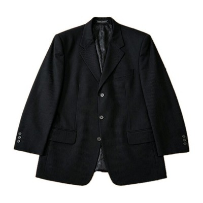 Vintage Versace Classic V2 Black Pinstripe Blazer Sport Coat Wool Italy Size 50