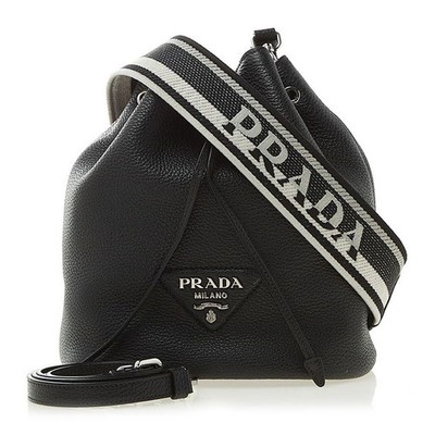 Prada Bucket Bag aus Leder mit Blumenmuster 80614636