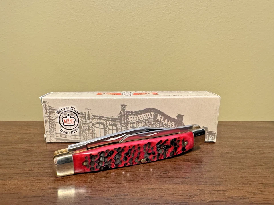 Robert Klass 大号 3 刀片 Stockman 口袋刀型号 KC6325RD - 全新带盒 — 第 4/4 张图片